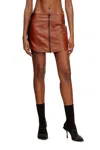 Diesel Mini Skirt In Colour-block Leather In Brown