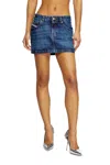 Diesel Blue Denim Mini Skirt With Pockets In Blue