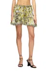 Diesel Mini Skirt In Fluffy Jacquard Knit In Multi