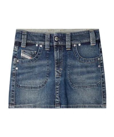 Diesel Mini Skirt In Rehab Denim In Blue