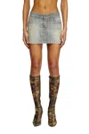 Diesel Mini Skirt In Striped Indigo Denim In Blue
