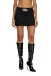 Diesel Black Stretch Twill O-dixy Miniskirt In Black