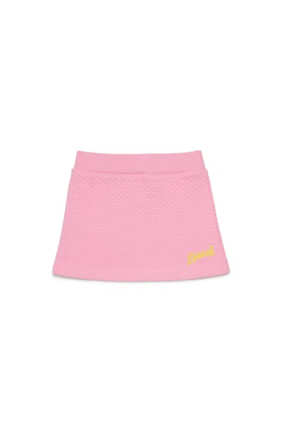 Diesel Kids' Mini Skirt With Logo In Pink