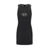 Diesel De-ferriz Logo Mini Dress In Black
