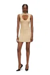 Diesel M-oloni-short Keyhole-neck Ribbed Dress In Brown