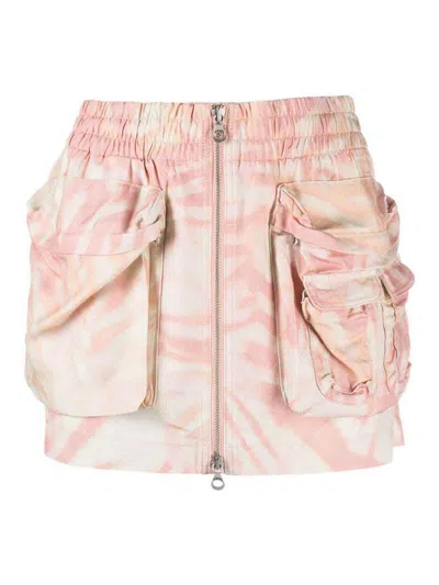 Diesel O-mirty Cargo Miniskirt In Pink