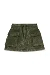 Diesel Cotton Mini Skirt In Green
