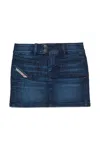 Diesel Cotton Mini Skirt In Blue
