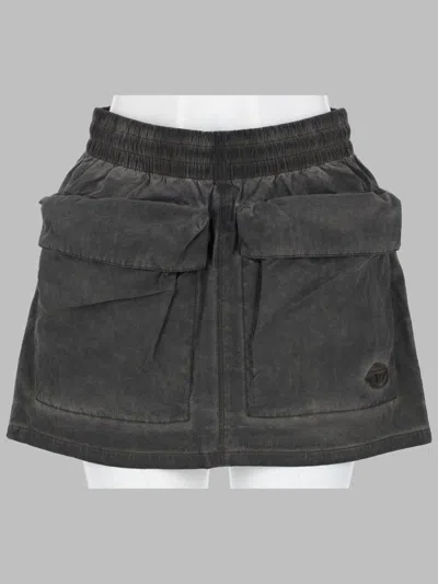 Diesel Stylish Mini Skirt With Oversized Pocket In Gray