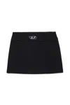 Diesel Minigonna In Punto Milano Con Logo Oval D In Black
