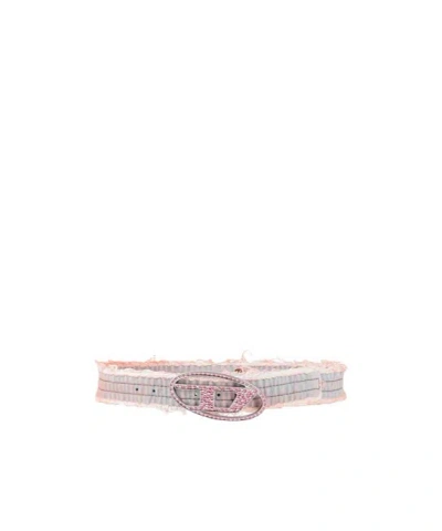 Diesel Woman Belt Blue Size 30 Cotton