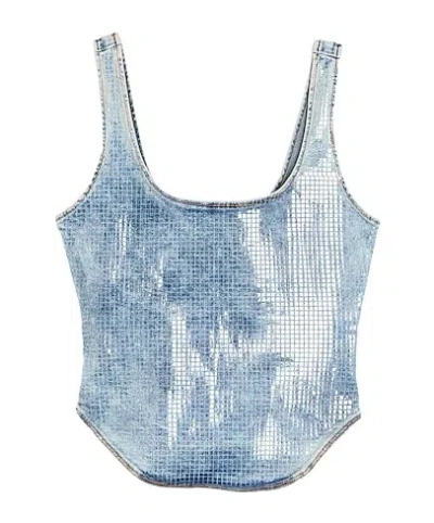 Diesel Minimal Denim Vest In Blue