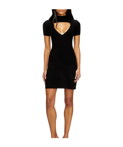 Diesel Minimalist Knit Dress In Animal Print