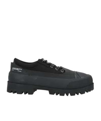 Diesel Minimalist Lowtop Canvas Shoes In Black