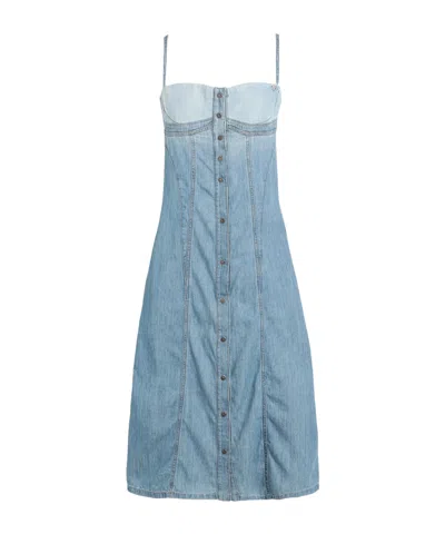 Diesel Minimalist Sleeveless Denim Dress In Blue