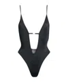Diesel Minimalist Solid Color Swimsuit In Black