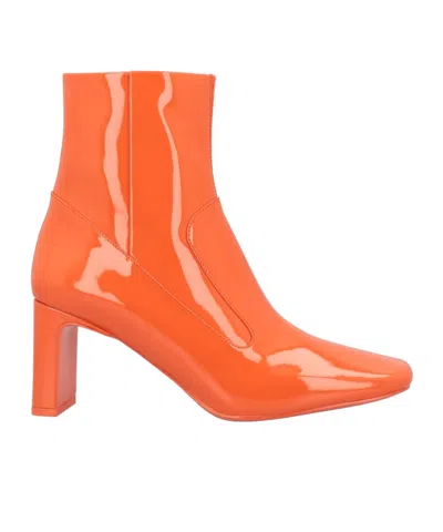 Diesel Minimalist Square Toe Ankle Boots In Red
