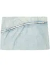 Diesel Asymmetric Faded Low Waist Zip Skirt In Blue