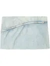 Diesel Asymmetric Faded Low Waist Zip Skirt In Blue