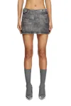 Diesel Miniskirt In Tailoring Pinstripe Denim In Grey