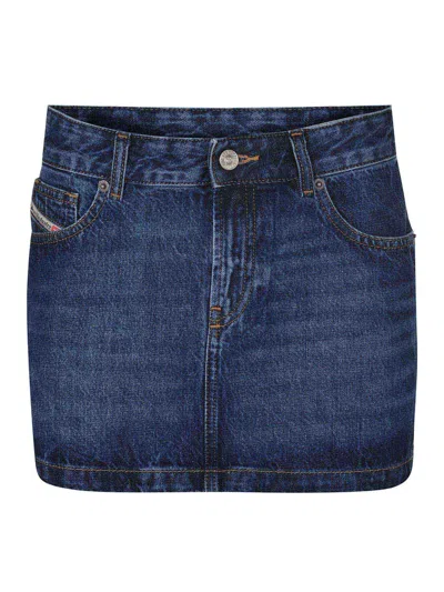 Diesel Miniskirt Made Of Cotton. In Blue