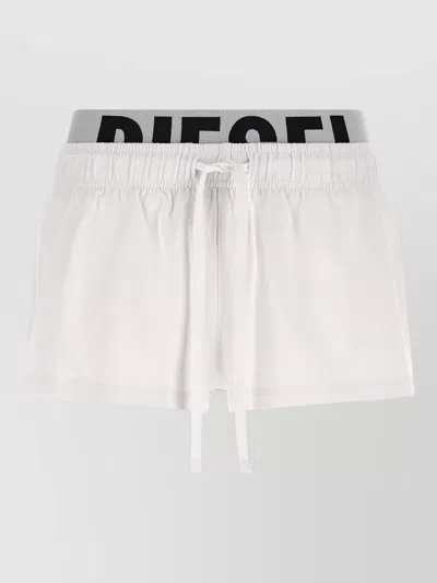 Diesel Miranda D Pop Shorts Side Slits Detail In White