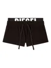 Diesel Miranda-d-pop Waistband-logo Shorts In Black