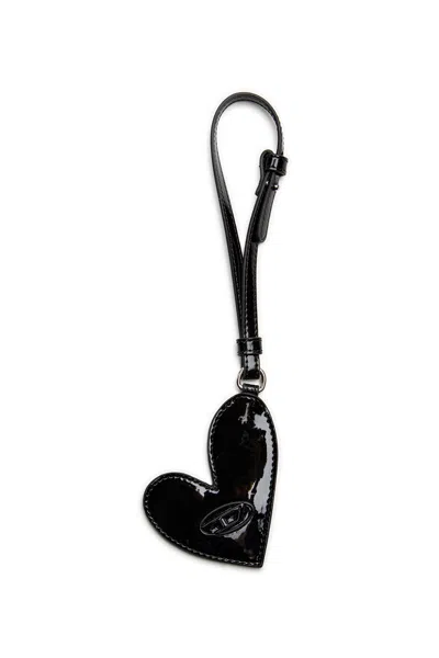 Diesel Mirror Charm With Glossy Finish In Black
