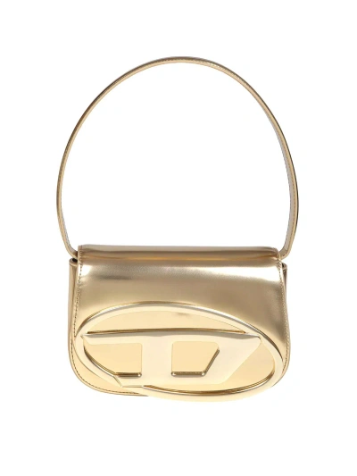 Diesel Mirrored Leather Bag In Gold