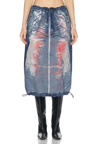 Diesel De-mirtow Denim Midi Skirt