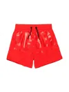 Diesel Boxer Swimsuit With Institutional Logo In Red