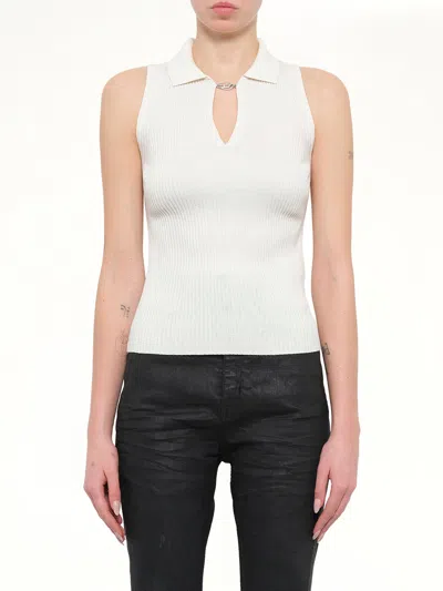 Diesel M-lilita Knitwear Top In White