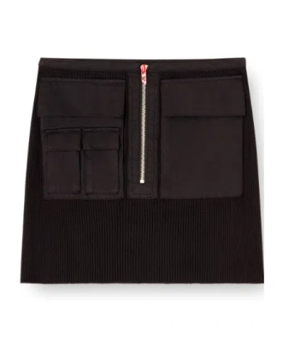 Diesel Womens 900 M-meryn-short Flap-pocket Cotton Mini Skirt In Brown