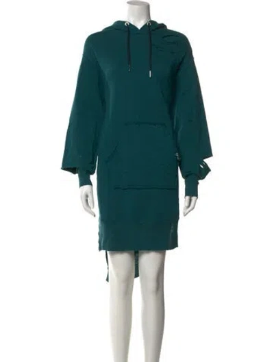 Pre-owned Diesel Mock Neck Knee-length Dress In Green