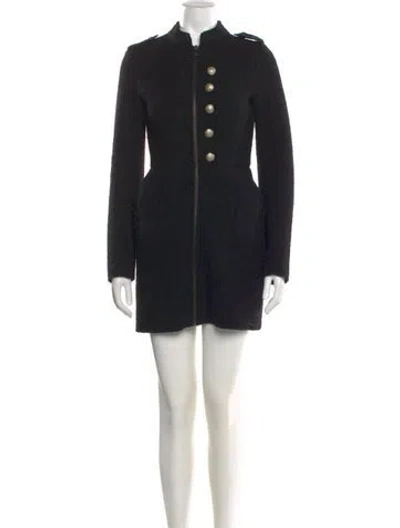 Pre-owned Diesel Mock Neck Mini Dress In Black