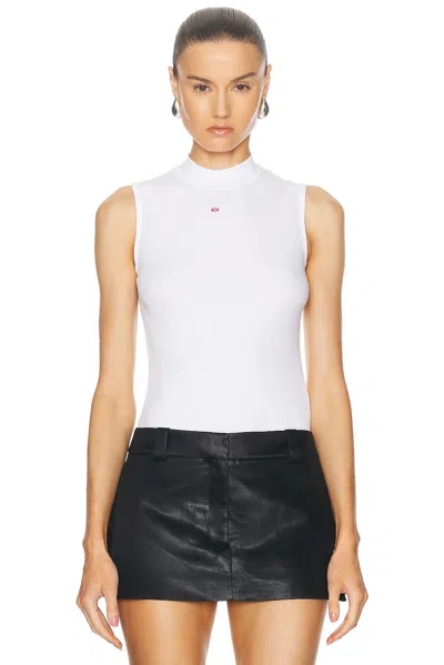 Diesel T-mokky-ls-microdiv Stretch Viscose Tank Top In White