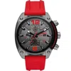 Diesel Overflow Chronograph Red Silicone Watch 55mm