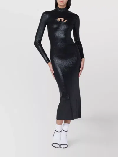 Diesel Black Shiny M-zary Dress Women In Blue