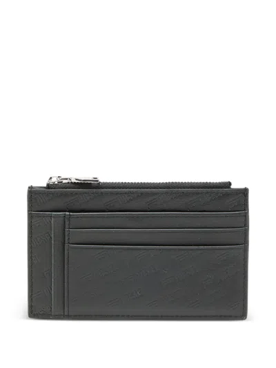 Diesel Monogram Embossed Card Case In Black
