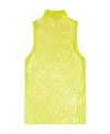 Diesel Monogram-print Cotton Tank Top In Yellow