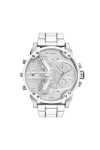 DIESEL MR. DADDY 2.0 WHITE AND STAINLESS STEEL WATCH