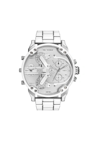 Diesel Orologio Mr. Daddy 2.0 In Acciaio Inossidabile E Smalto Bianco In Silver