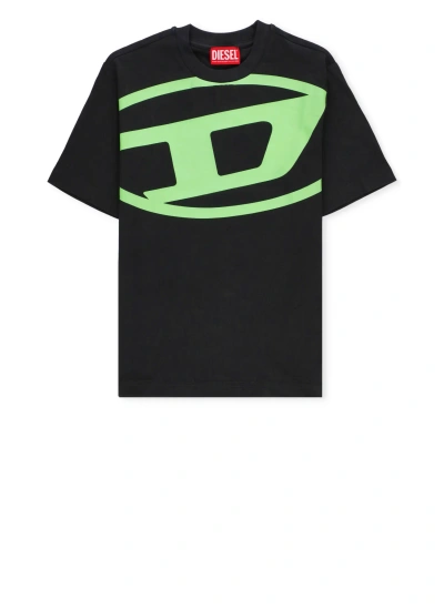 Diesel Kids' Mtulli Over T-shirt In Black
