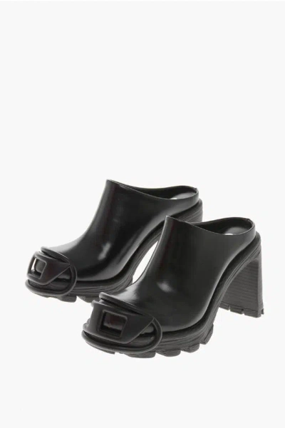 Diesel Mules D-hammer ml D W Dressy Leather With 10cm Maxi Embossed In Black