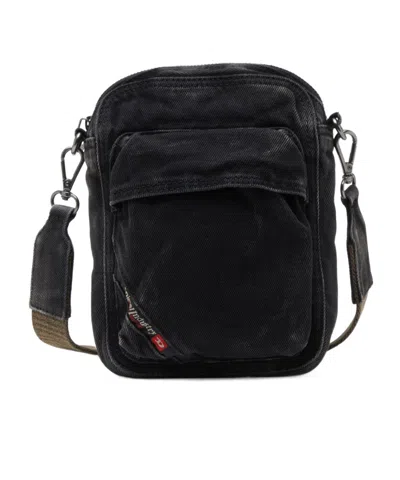 Diesel Multi-pkts-crossbody Bag In Washed Denim