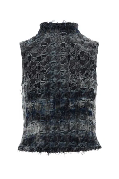 Diesel Multicolor Denim Top In Black