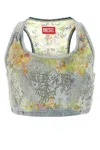 Diesel Sequin Embellished Sleeveless Racerback Crop Top In Multicolor
