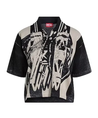 Diesel M-oliba Abstract-print Polo Shirt In Multi