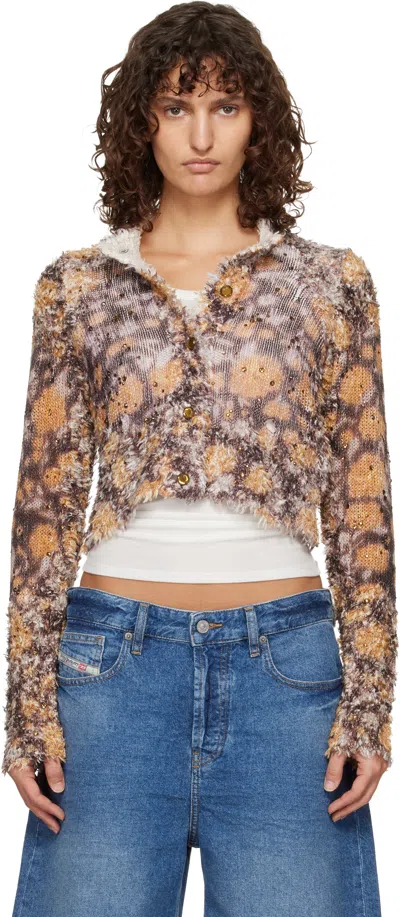 Diesel Multicolor M-linnea Cardigan In Brown