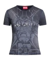 Diesel Multicolor Print Short Sleeve T-shirt In Charcoal-grey